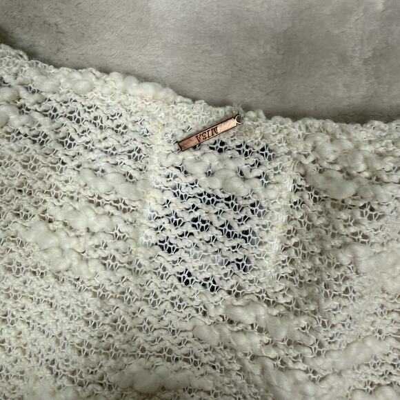 MISA Los Angeles Ivory White Karine Fringe Sweater Womens Size Small - Picture 5 of 9